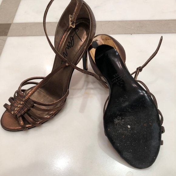 Lanvin Metallic Strappy Sandle-Heel (Bronze) - Picture 3 of 3